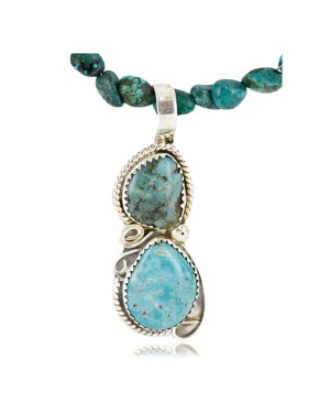 Handmade Certified Authentic Navajo .925 Sterling Silver and Turquoise Native American Necklace & Pendant 371026839851