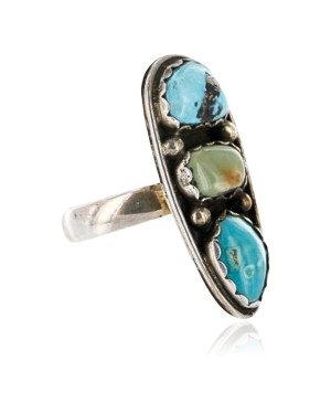 Handmade Certified Authentic Navajo .925 Sterling Silver and Turquoise Native American Ring  371068385932