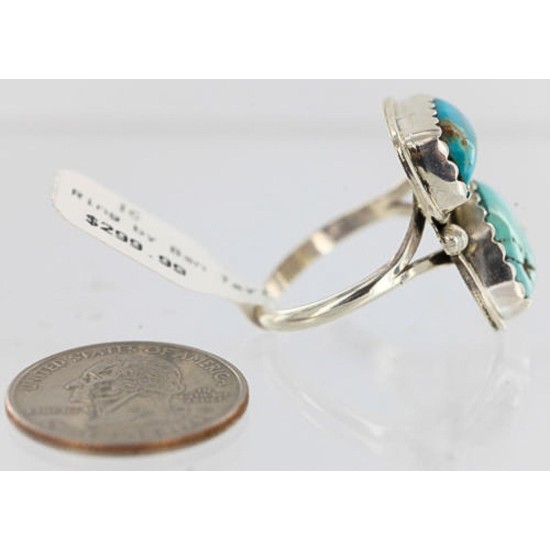 Handmade Certified Authentic Navajo .925 Sterling Silver and Turquoise Native American Ring  390848425931