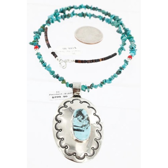 HANDMADE Certified Authentic Navajo .925 Sterling Silver Beauty Turquoise Native American Necklace 390889966225