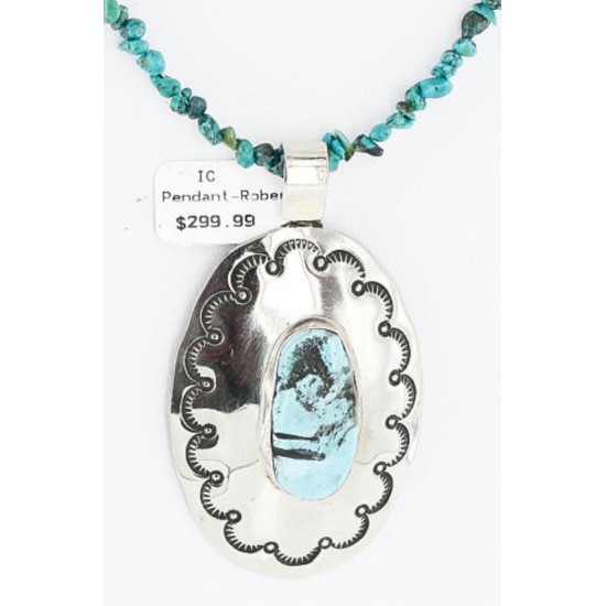 HANDMADE Certified Authentic Navajo .925 Sterling Silver Beauty Turquoise Native American Necklace 390889966225