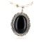 Handmade Certified Authentic Navajo .925 Sterling Silver BLACK ONYX and Turquoise Native American Necklace 371007066015
