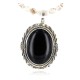 Handmade Certified Authentic Navajo .925 Sterling Silver BLACK ONYX and Turquoise Native American Necklace 371007066015