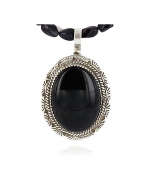 Handmade Certified Authentic Navajo .925 Sterling Silver BLACK ONYX and Turquoise Native American Necklace 390781329259