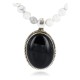 Handmade Certified Authentic Navajo .925 Sterling Silver BLACK ONYX and WHITE Turquoise Native American Necklace 371020814624