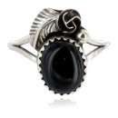 Handmade Certified Authentic Navajo .925 Sterling Silver Black Onyx Native American Ring Size 5 1/4 26203-44