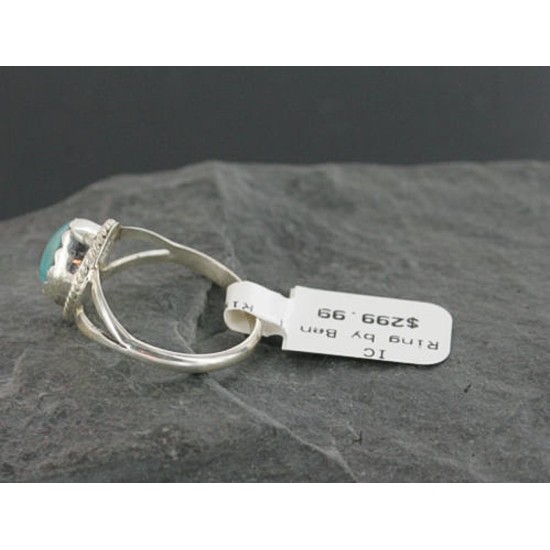 Handmade Certified Authentic Navajo .925 Sterling Silver BLUE Mountain Turquoise Native American Ring  390750341064