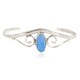 Handmade Certified Authentic Navajo .925 Sterling Silver Blue Opal Native American Baby Bracelet 13186-2