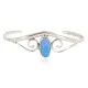 Handmade Navajo .925 Sterling Silver Blue Opal Native American Baby Bracelet 13186-2 Handmade Navajo .925 Sterling Silver Blue Opal Native American Baby Bracelet 13186-2