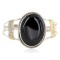 Handmade Certified Authentic Navajo .925 Sterling Silver Brass Natural Black Onyx Native American Bracelet 12863