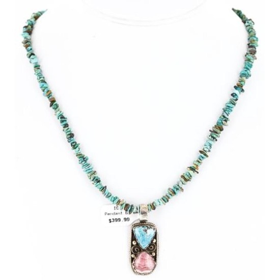 Handmade Certified Authentic Navajo .925 Sterling Silver Charoite Turquoise Native American Necklace 371046896637