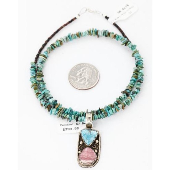 Handmade Certified Authentic Navajo .925 Sterling Silver Charoite Turquoise Native American Necklace 371046896637