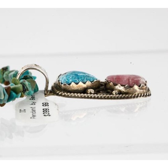 Handmade Certified Authentic Navajo .925 Sterling Silver Charoite Turquoise Native American Necklace 371046896637