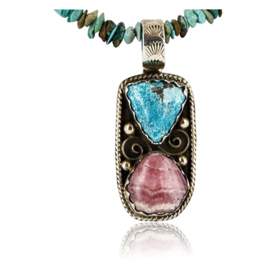 Handmade Certified Authentic Navajo .925 Sterling Silver Charoite Turquoise Native American Necklace 371046896637