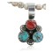 Handmade Certified Authentic Navajo .925 Sterling Silver Coral and Turquoise Native American Necklace 370928610834