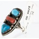 Handmade Certified Authentic Navajo .925 Sterling Silver CORAL and Turquoise Native American Ring  390781748892