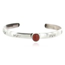 Handmade Certified Authentic Navajo .925 Sterling Silver Coral Baby Native American Bracelet 13013