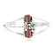 Handmade Navajo .925 Sterling Silver Coral Native American Bracelet 13022