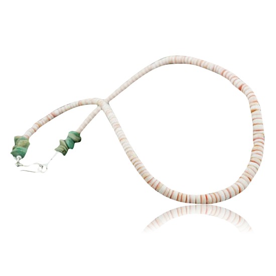 Handmade Certified Authentic Navajo .925 Sterling Silver Graduated Melon Shell and Turquoise Native American Necklace 370972162753 Handmade Certified Authentic Navajo .925 Sterling Silver Graduated Melon Shell and Turquoise Native American Necklace 370972162753