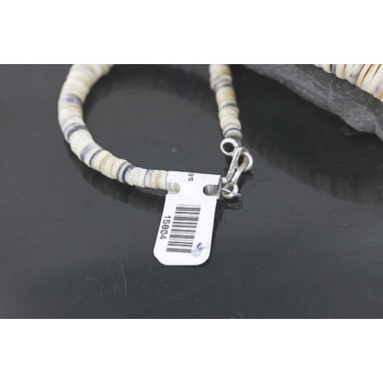 Handmade Certified Authentic Navajo .925 Sterling Silver Graduated Melon Shell and Turquoise Native American Necklace 370977928639