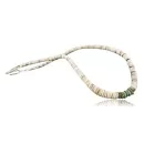 Handmade Navajo .925 Sterling Silver Graduated Melon Shell and Turquoise Native American Necklace 370980665640
