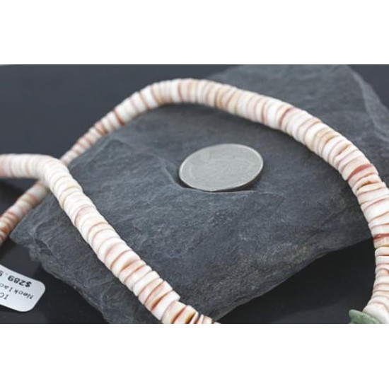 Handmade Certified Authentic Navajo .925 Sterling Silver Graduated Melon Shell and Turquoise Native American Necklace 390738767527