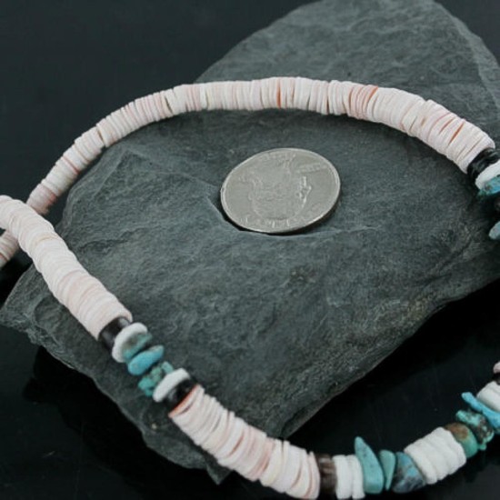Handmade Certified Authentic Navajo .925 Sterling Silver Graduates Spiny Oyster and Turquoise Native American Necklace 390728903444 Handmade Certified Authentic Navajo .925 Sterling Silver Graduates Spiny Oyster and Turquoise Native American Necklace 390728903444