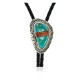 Handmade Certified Authentic Navajo .925 Sterling Silver Inlaid Natural Turquoise Jasper Native American Bolo Tie 24406-2 Handmade Certified Authentic Navajo .925 Sterling Silver Inlaid Natural Turquoise Jasper Native American Bolo Tie 24406-2