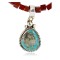 Handmade Certified Authentic Navajo .925 Sterling Silver Jasper and Turquoise Native American Necklace & Pendant 371013164743