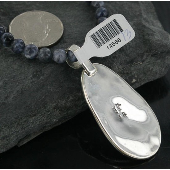 HANDMADE Certified Authentic Navajo .925 Sterling Silver Lapis and Turquoise Native American Necklace 371130568327