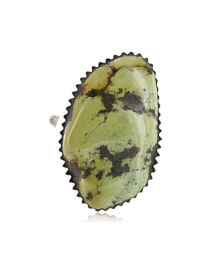 Handmade Certified Authentic Navajo .925 Sterling Silver LIME GREEN Turquoise Native American Ring  371013176461