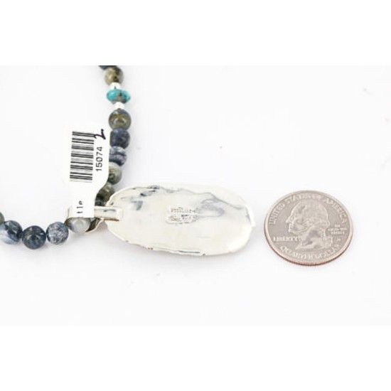 Handmade Certified Authentic Navajo .925 Sterling Silver Malachite and Turquoise Native American Necklace 390805410448