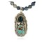 Handmade Certified Authentic Navajo .925 Sterling Silver Malachite and Turquoise Native American Necklace 390805410448