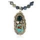 Handmade Certified Authentic Navajo .925 Sterling Silver Malachite and Turquoise Native American Necklace 390805410448
