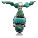 Handmade Navajo .925 Sterling Silver Natural Beauy and Turquoise Native American Necklace 390612828675