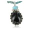 Handmade Certified Authentic Navajo .925 Sterling Silver Natural Black Onyx and Turquoise Native American Necklace & Pendant 370918480661