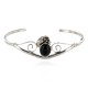 Handmade Certified Authentic Navajo .925 Sterling Silver Natural Black Onyx Native American Bracelet 12948-1