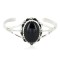 Handmade Certified Authentic Navajo .925 Sterling Silver Natural Black Onyx Native American Bracelet 18197-1