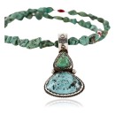 Handmade Certified Authentic Navajo .925 Sterling Silver Natural BLUE MOON Turquoise Native American Necklace 390759790404