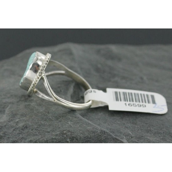 Handmade Certified Authentic Navajo .925 Sterling Silver Natural BLUE Mountain Turquoise Native American Ring  370953167492