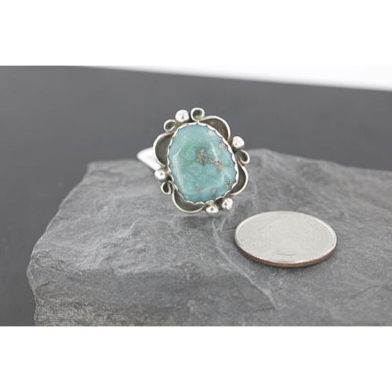 Handmade Certified Authentic Navajo .925 Sterling Silver Natural BLUE Mountain Turquoise Native American Ring  390739500121