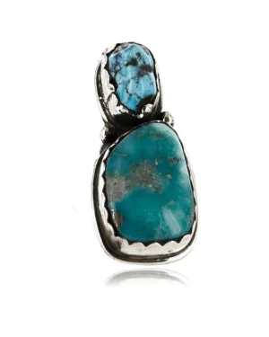 Handmade Navajo .925 Sterling Silver Natural BLUE Mountain Turquoise Native American Ring 390758610863