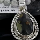 Navajo Native American Boulder Turquoise and Agate Sterling Silver Necklace