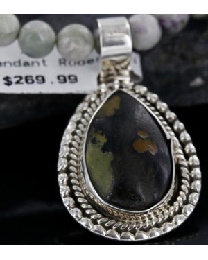 Handmade Certified Authentic Navajo .925 Sterling Silver Natural BOULDER Turquoise Native American Necklace 370953402938