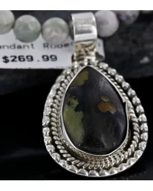 Handmade Navajo .925 Sterling Silver Natural BOULDER Turquoise Native American Necklace 370953402938