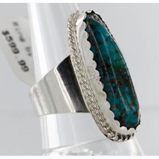 Handmade Certified Authentic Navajo .925 Sterling Silver Natural CANDELARIA Turquoise Native American Ring  390851579091
