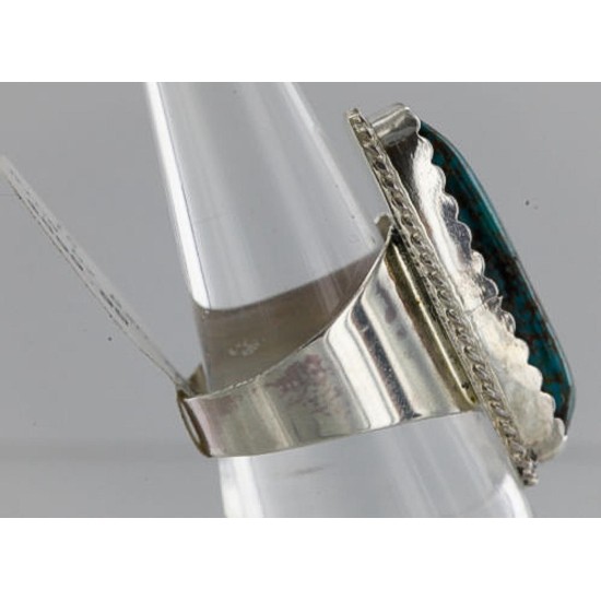 Handmade Certified Authentic Navajo .925 Sterling Silver Natural CANDELARIA Turquoise Native American Ring  390851579091