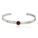 Handmade Certified Authentic Navajo .925 Sterling Silver Natural Carnelian Baby Native American Bracelet 1 12853-2