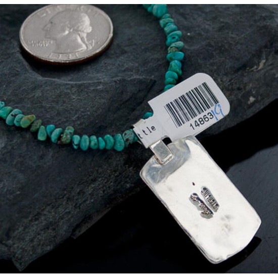 Handmade Certified Authentic Navajo .925 Sterling Silver Natural Coral and Turquoise Native American Necklace 370885857863
