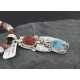 Handmade Certified Authentic Navajo .925 Sterling Silver Natural Coral and Turquoise Native American Necklace 370928401661